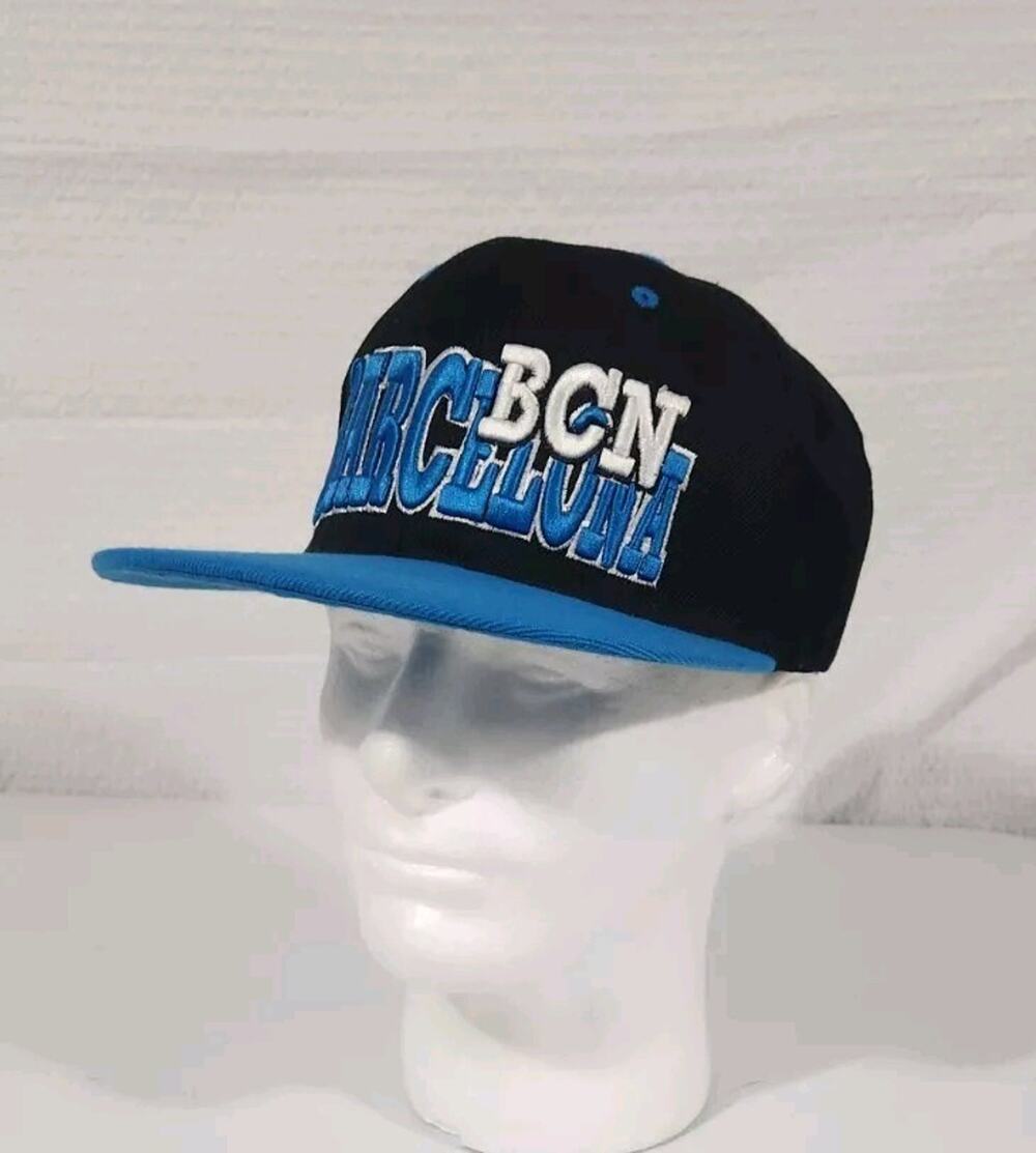 Barcelona BCN Black Blue Baseball Hat One Size Fits All Snap Back Cap